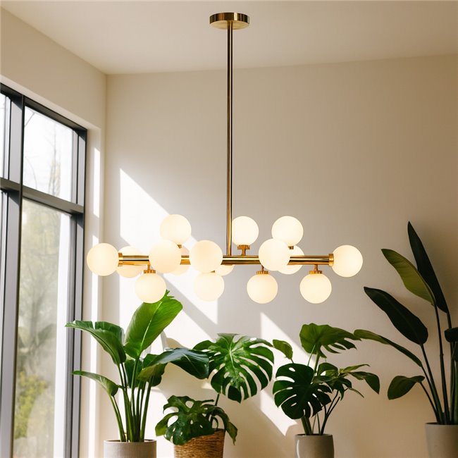 Pendant lamp Redea white, H48-138x92x28cm, G9x16, 5W(MAX)