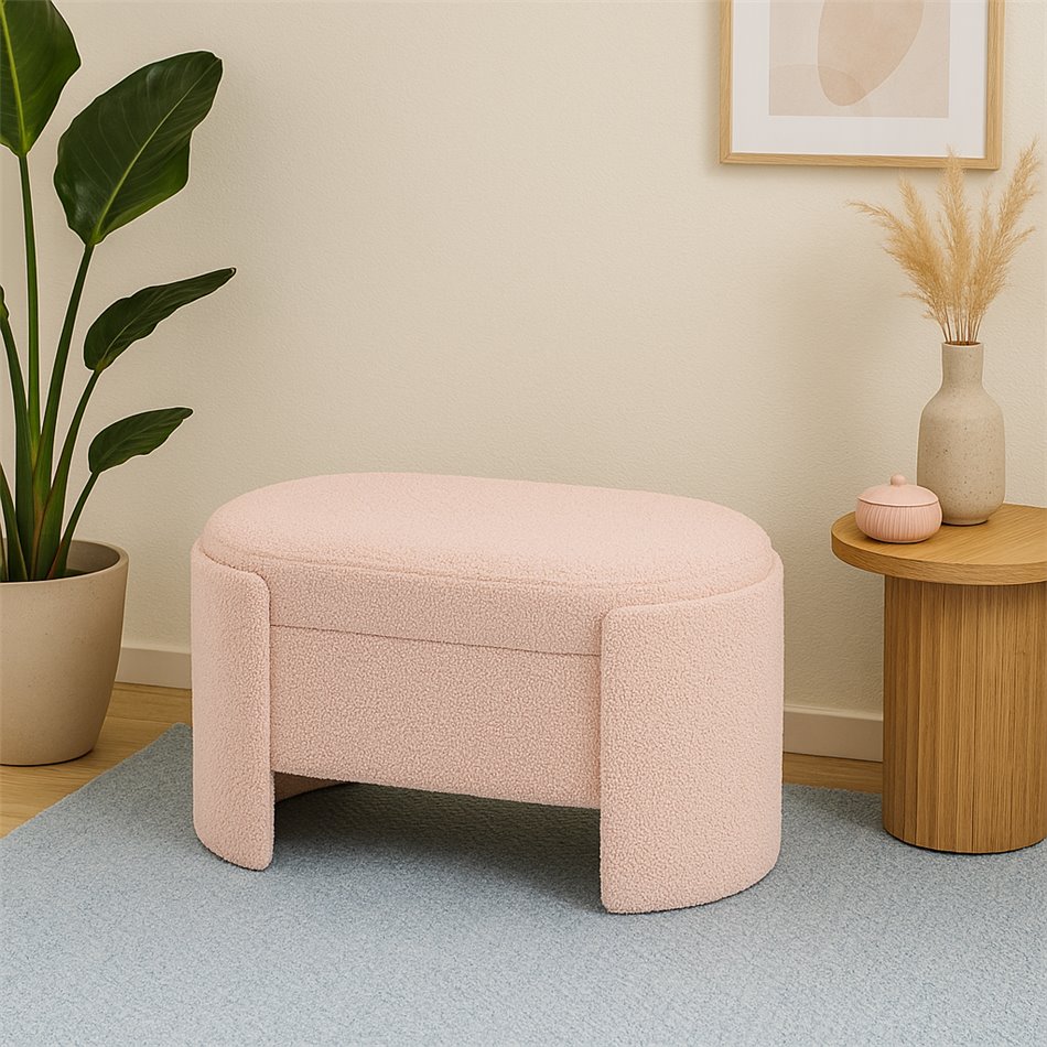 Bench with storage box Caldelari S, mauve, H31x73x35cm