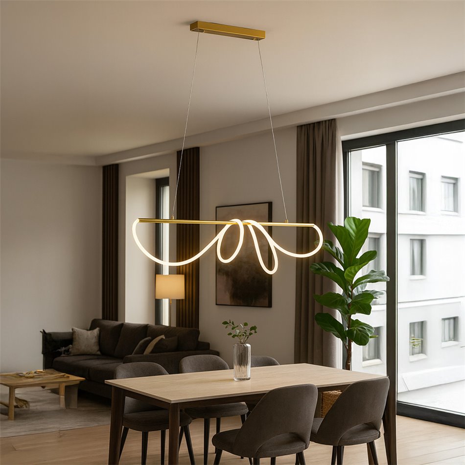 Подвесной светильник Modena, цвет латуни, H50-170x120cm, LED 30W, 3000K, 1650lm