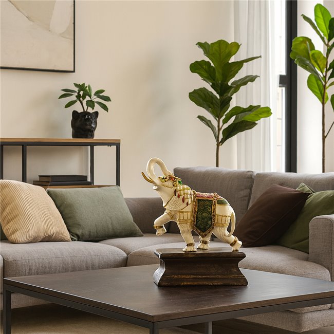 Deco figurine Gold Elephants, H25.5x21.5x11cm