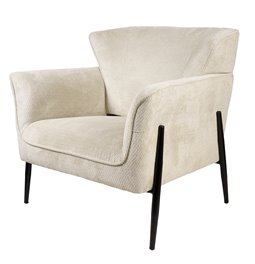 Armchair Dolni, cream color, H83x81x83cm, seat H44cm