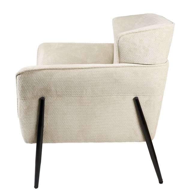 Armchair Dolni, cream color, H83x81x83cm, seat H44cm