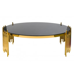 Kavos staliukas EMONA, auksinės/juodos sp., 125x65x51cm