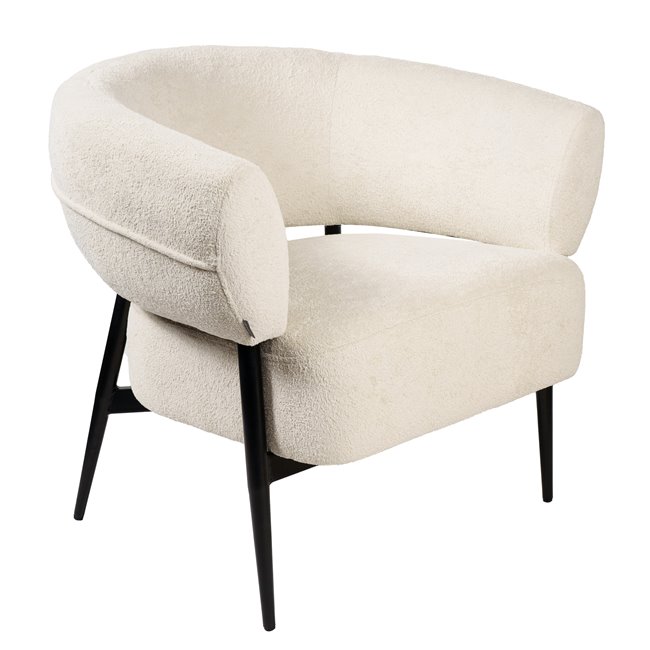 Armchair Davor, white, H71x82x74cm, seat H45cm
