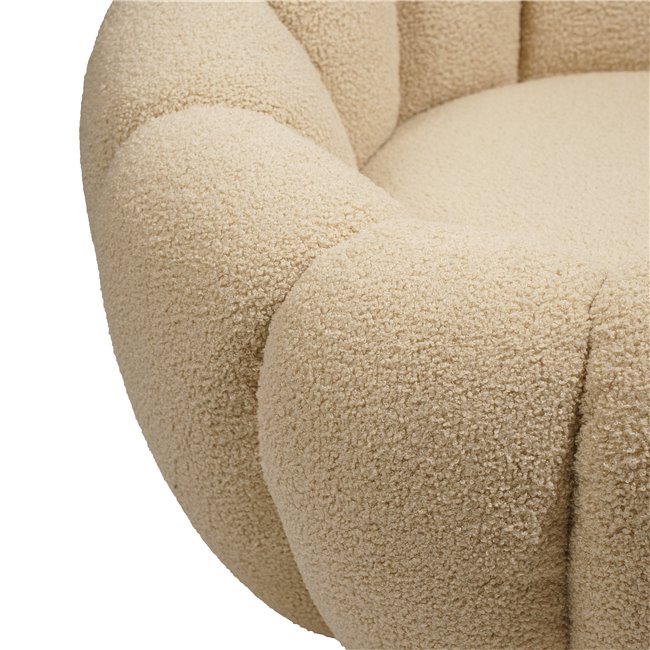 Armchair Delazo, cream color, H64xD93cm seat height 41cm