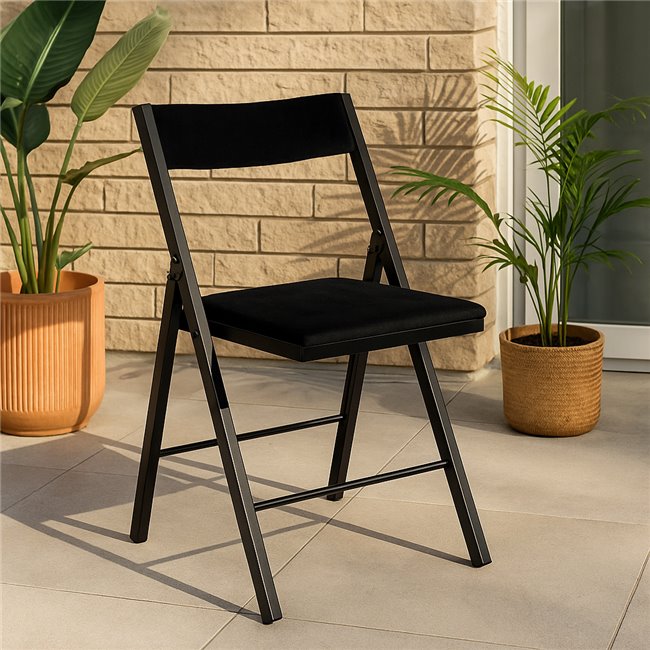 Folding chair SQUARE FOLD, H79x47x43cm, black, seat height 45cm