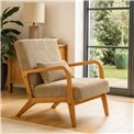 Armchair Cotele, natural/taupe, H83.5x64.5x75cm, seat height 43cm