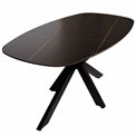 Обеденный стол Bernardino, темная глянцевая керамика, 160x90см H76см