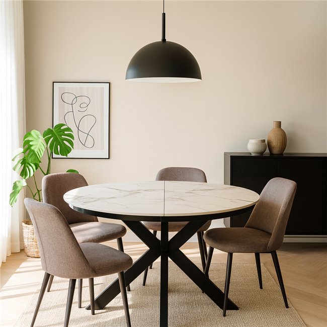 Extendable dining table Beltimoro,12mm ceramic top, 120-160x80cm H77cm