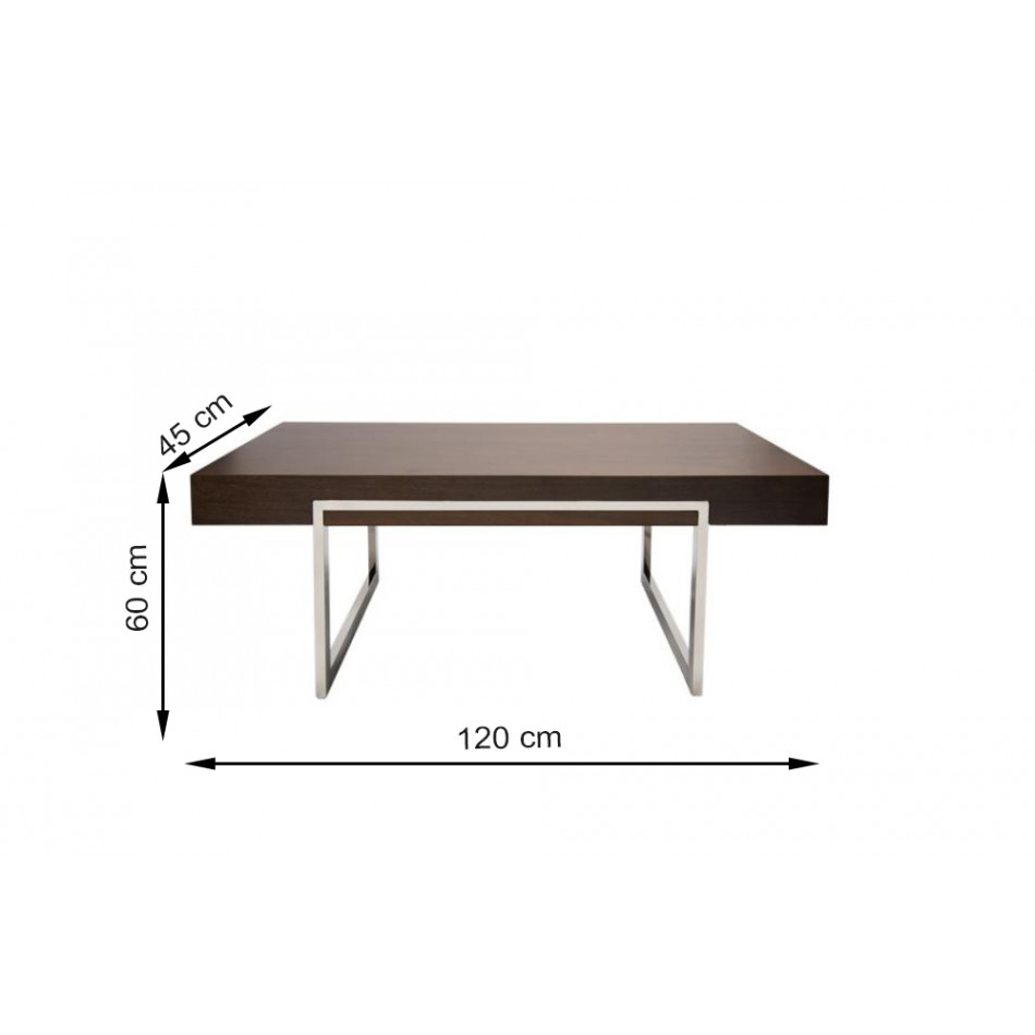 Kavos staliukas EISDORF, sidabrinės/riešuto sp., 120x60x45cm