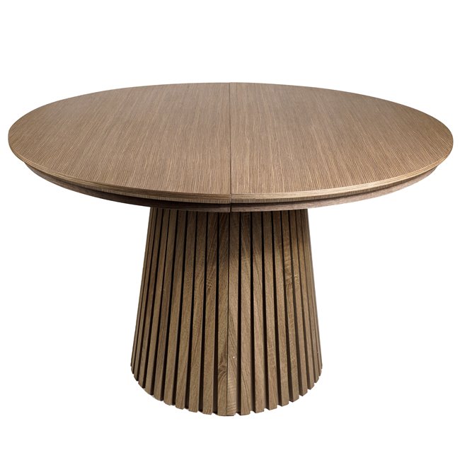 Extendable dining table Bermero, MDF/oak veneer, 120-200x120m H77cm