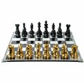 Chess set w glass board, H15x60.4x60.4cm