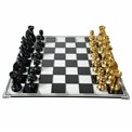 Chess set w glass board, H15x60.4x60.4cm