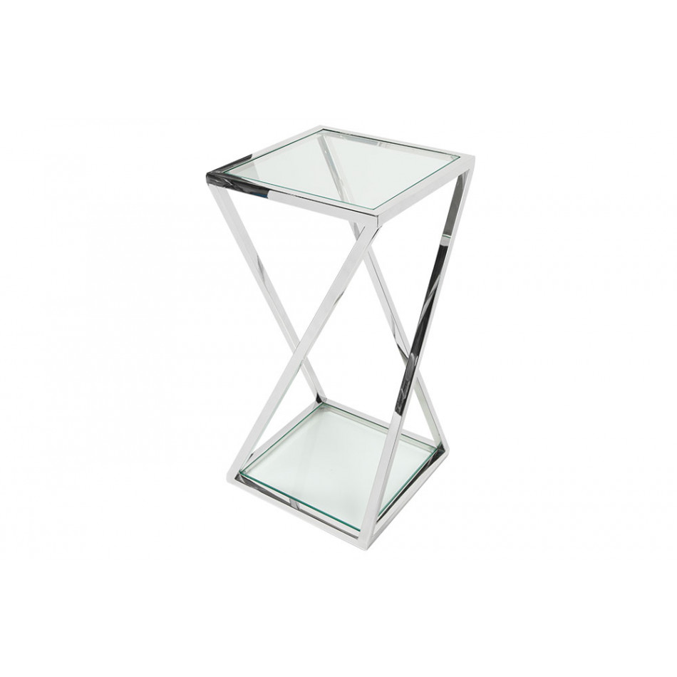 Flower pot stand Eisfeld M, silver colour, 35x35x70cm