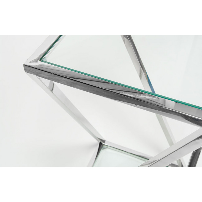 Flower pot stand Eisfeld M, silver colour, 35x35x70cm