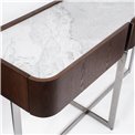Console table Rondola CT, sintered stone/MDF/ash veneer/metal, H75x120x40cm