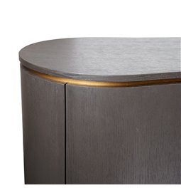 Sideboard Ramma SB, oak veneer/MDF/metal, gray/gold color, H80x180x48cm