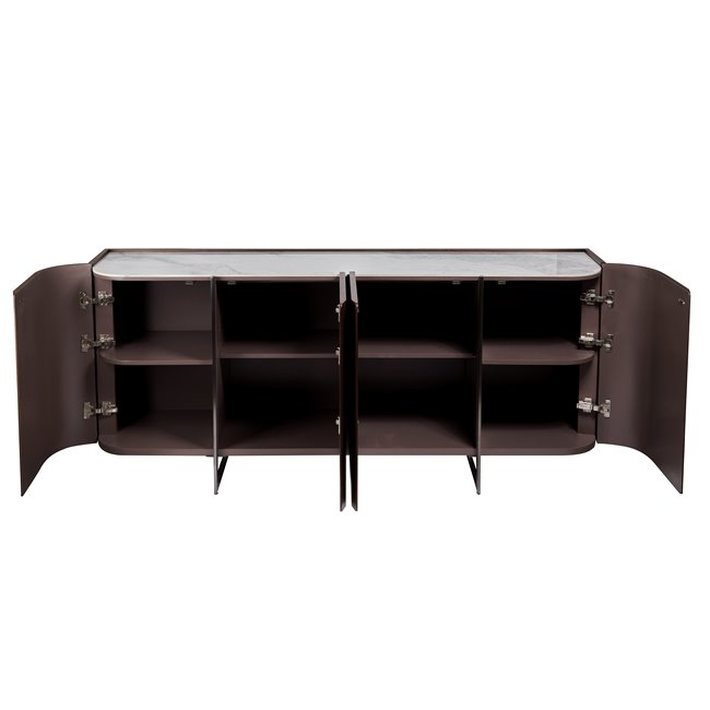 Komoda Rond SB, sukepintas akmuo/MDF/uosio fanera/metalas, H78x180x42cm