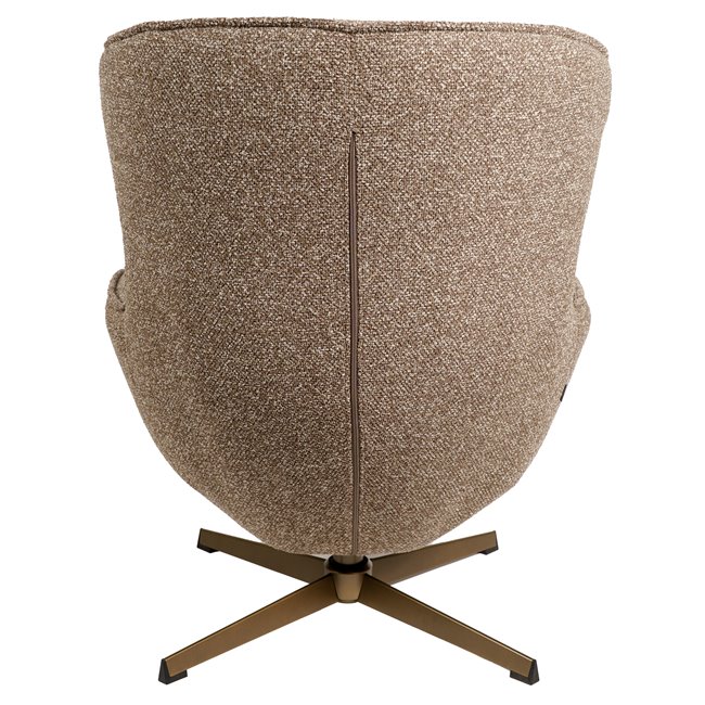 Кресло для отдыха Saronna 5 и табуретка, вращающийся на 360, серо-коричневый/бронзовый цвет, H90x76x87.5cm, высота сиденья 44см