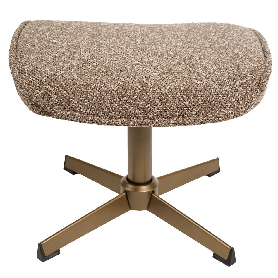 Кресло для отдыха Saronna 5 и табуретка, вращающийся на 360, серо-коричневый/бронзовый цвет, H90x76x87.5cm, высота сиденья 44см