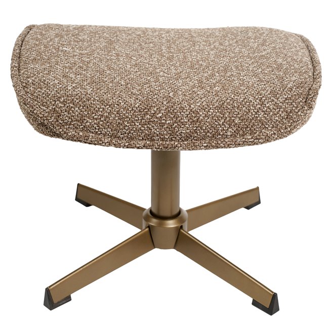 Кресло для отдыха Saronna 5 и табуретка, вращающийся на 360, серо-коричневый/бронзовый цвет, H90x76x87.5cm, высота сиденья 44см