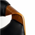 Bar chair Saga, walnut color/black, H87-107x53x52.5cm, seat height 61-81cm