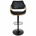 Bar chair Sandhaugt black 031, walnut color/black, H96-118x54x54cm, seat height 62-84cm