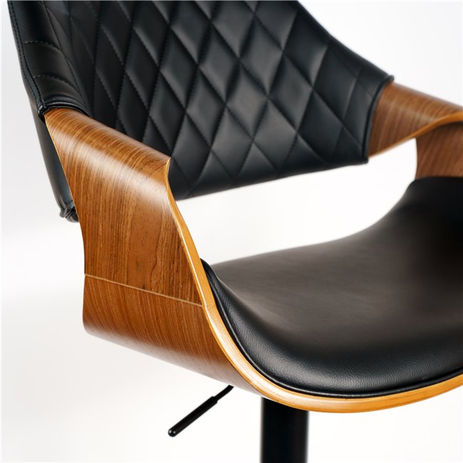 Bar chair Sandhaugt black 031, walnut color/black, H96-118x54x54cm, seat height 62-84cm
