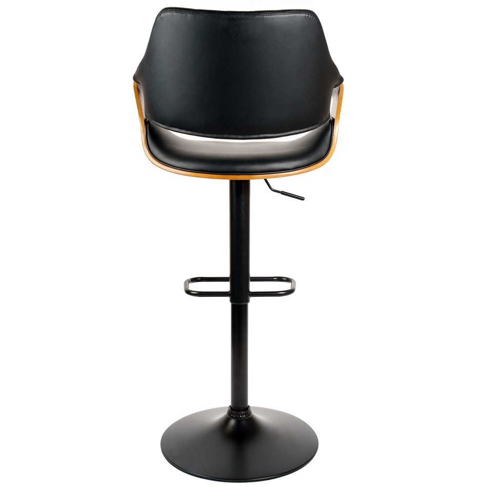 Bar chair Sandhaugt black 031, walnut color/black, H96-118x54x54cm, seat height 62-84cm