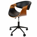 Office chair Saga, walnut/black, H73-83x56x55cm, seat height 44-54cm