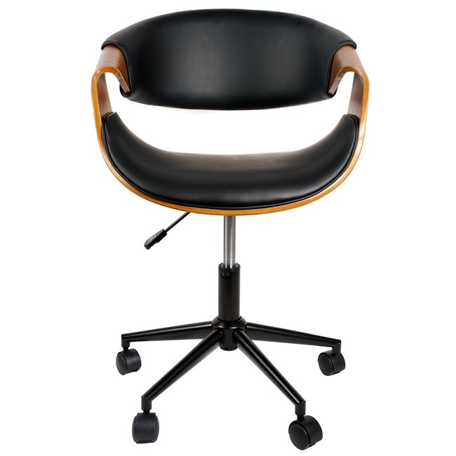 Office chair Saga, walnut/black, H73-83x56x55cm, seat height 44-54cm