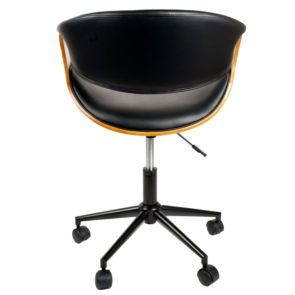 Office chair Saga, walnut/black, H73-83x56x55cm, seat height 44-54cm