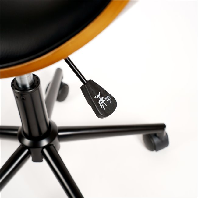 Office chair Saga, walnut/black, H73-83x56x55cm, seat height 44-54cm