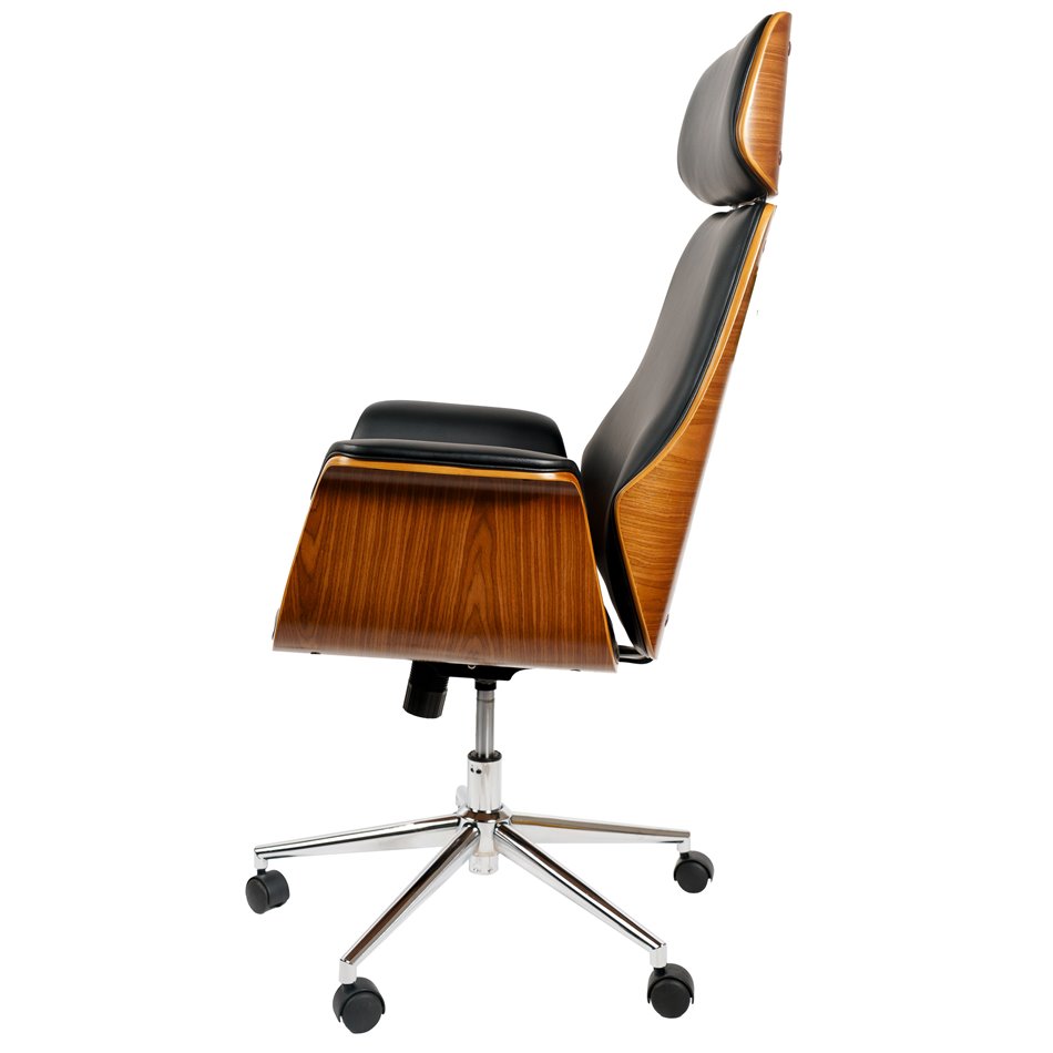 Office chair Saviore, walnut/black, H116.5-122.5x67.5x73.5cm, seat height 46-52cm