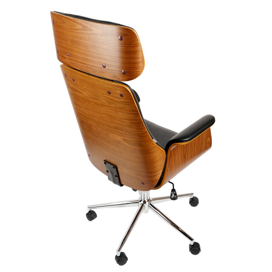 Office chair Saviore, walnut/black, H116.5-122.5x67.5x73.5cm, seat height 46-52cm