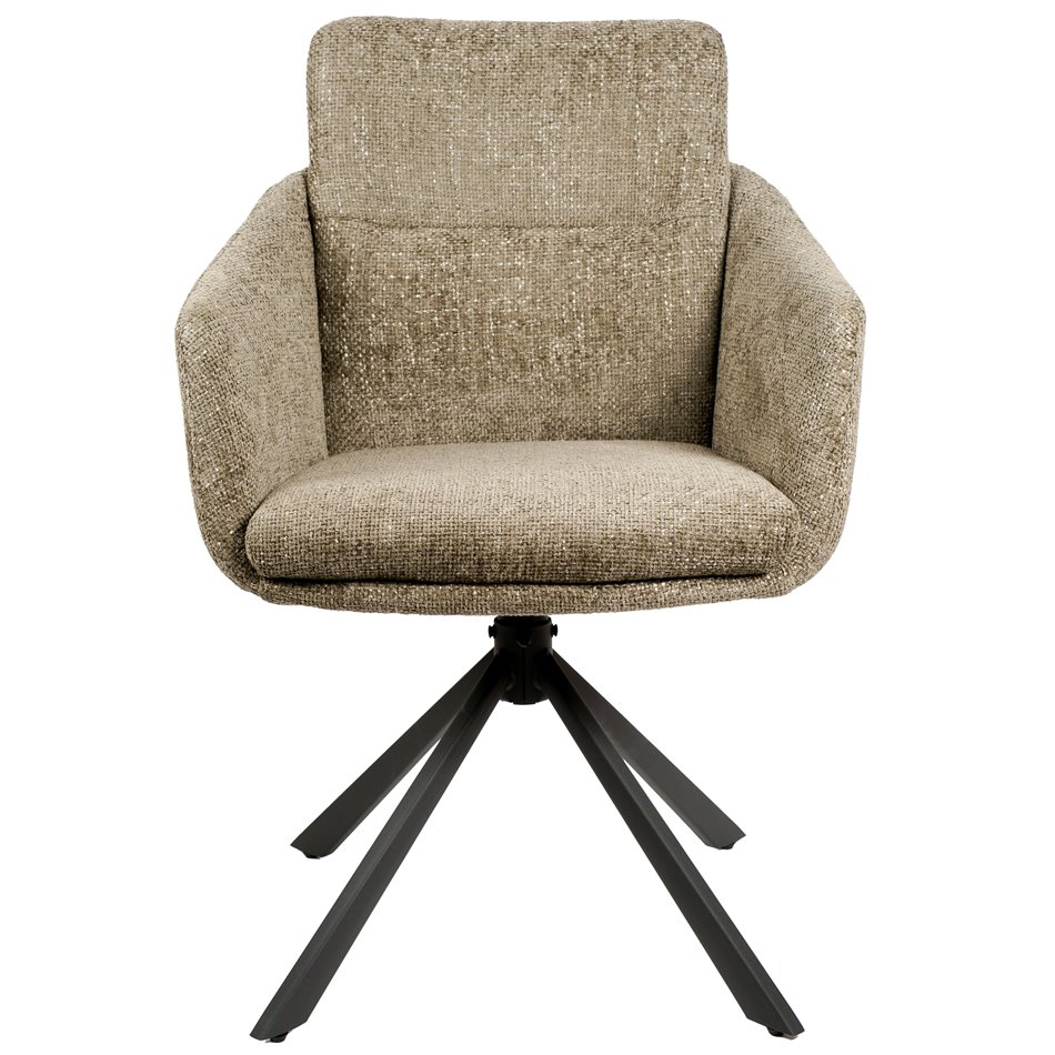 Dining chair Sabugo 4, taupe, rotatable 360 degrees, H90x59x64cm, seat height 48cm