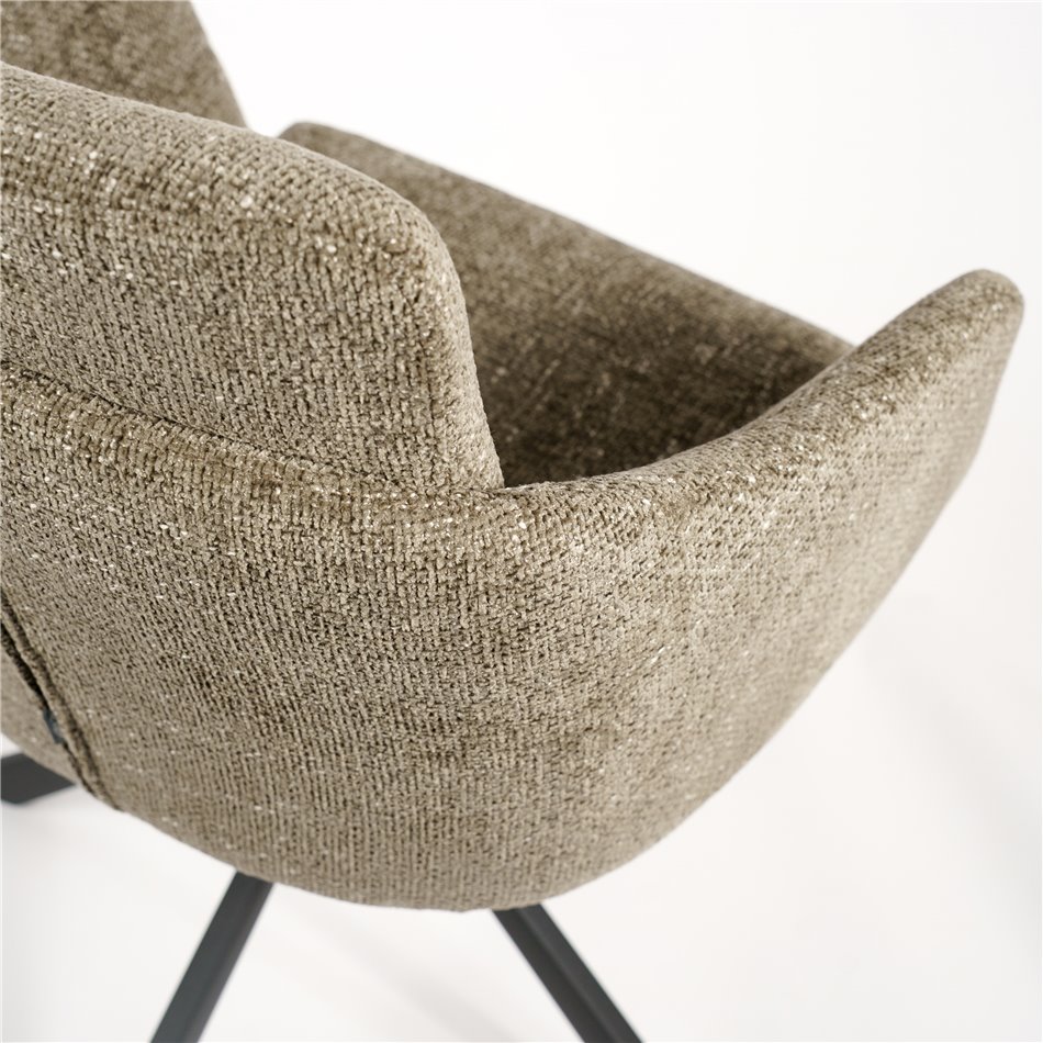 Dining chair Sabugo 4, taupe, rotatable 360 degrees, H90x59x64cm, seat height 48cm