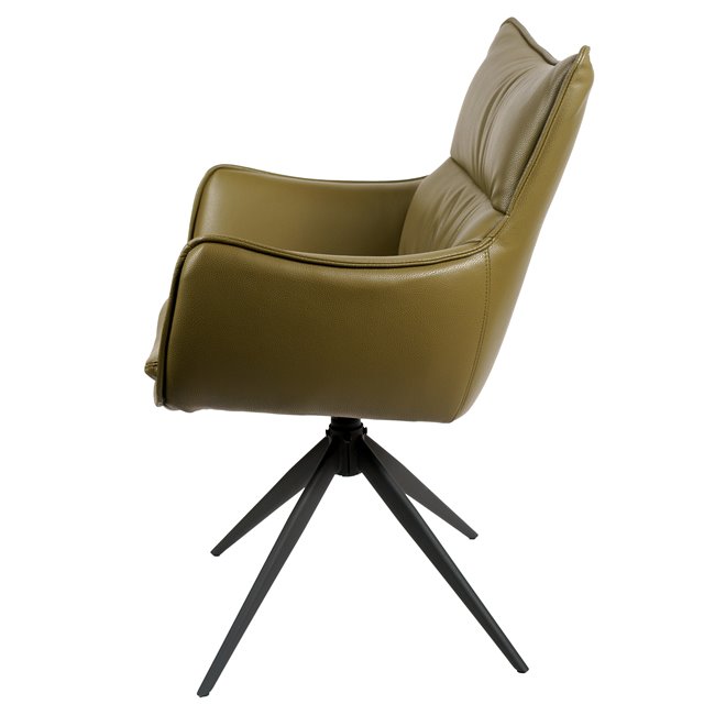 Valgomojo kėdė Saktago 3, alyvuogių sp., pasukamas 360 laipsnių, H93.5x62x62cm, sėdimosios dalies aukštis 48.5cm