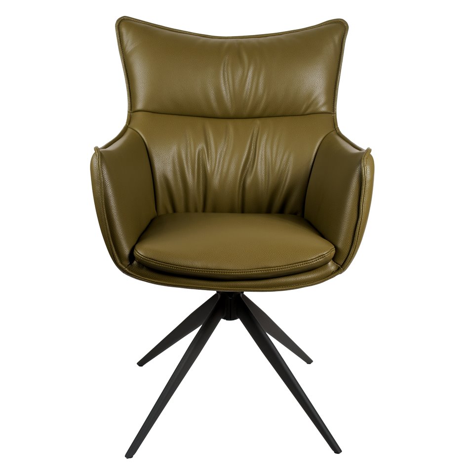 Valgomojo kėdė Saktago 3, alyvuogių sp., pasukamas 360 laipsnių, H93.5x62x62cm, sėdimosios dalies aukštis 48.5cm