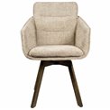 Dining chair Sarroka, brown/taupe, rotatable 360 degrees, H87x57x59.5cm, seat height 50cm
