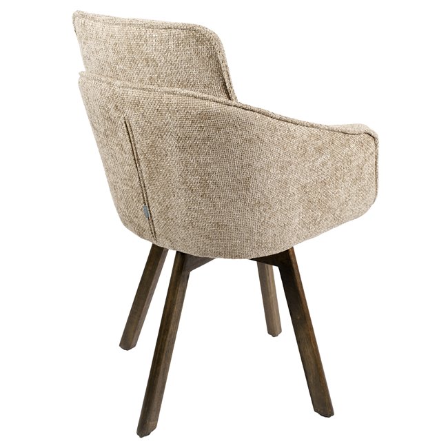 Dining chair Sarroka, brown/taupe, rotatable 360 degrees, H87x57x59.5cm, seat height 50cm
