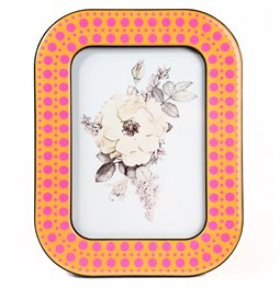Photo frame Kira, yellow/pink, 13x18cm photograph, H23x18x13cm