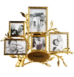 Photo frame Klods x5, gold color, 4.8x4.8/7x4.8/ 6.2x8.8/6.2x6.2cm photograph, H20x24x12cm