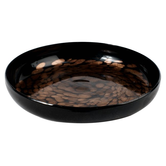 Decorative tray Dorn, black/brown, H5cm, D31cm
