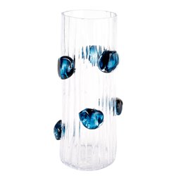 Ваза Dalida L, стекло, прозрачный/синий, H37cm, D17.5cm