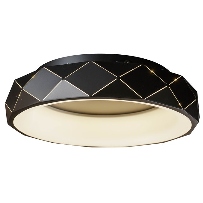 Потолочный светильник Ruidera black, черно-белый, H12cm, D50cm, LED 28.8W, 3000K, 2500-3200lm