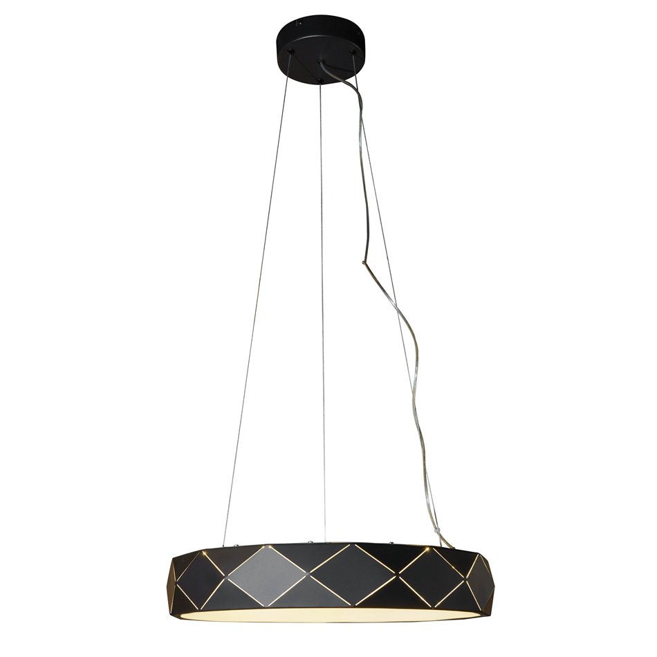 Подвесной светильник Rully black, черно-белый, H18-110cm, D50cm, LED 28.8W, 3000K, 2300lm