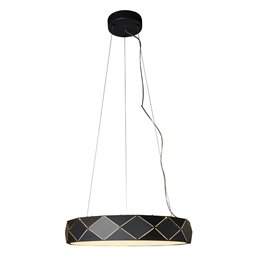 Подвесной светильник Rully black, черно-белый, H18-110cm, D50cm, LED 28.8W, 3000K, 2300lm