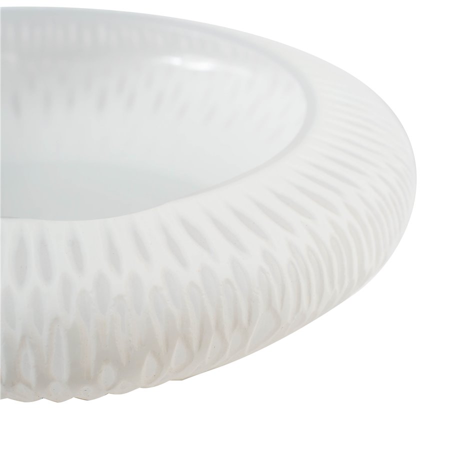 Decorative tray Dandy, white, H8cm, D30.5cm