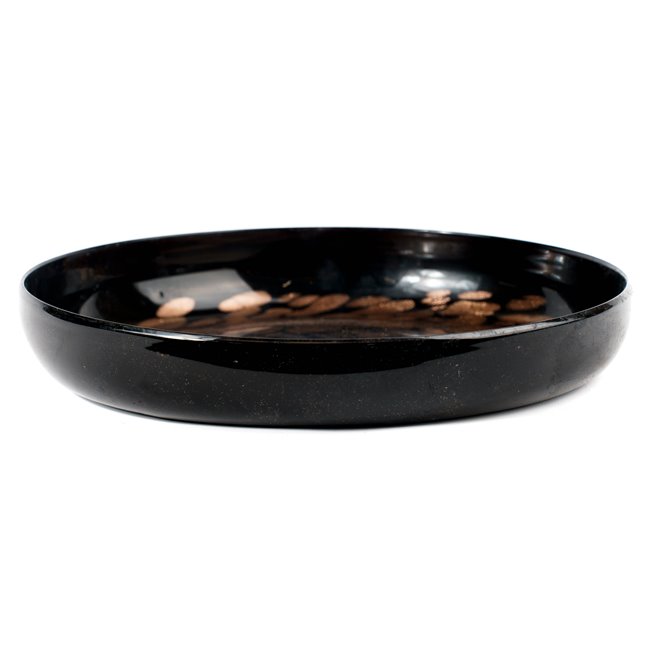 Decorative tray Dorn, black/brown, H5cm, D31cm